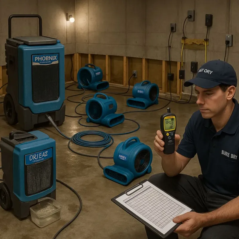 Structural Drying and Dehumidification process in Memphis, MI